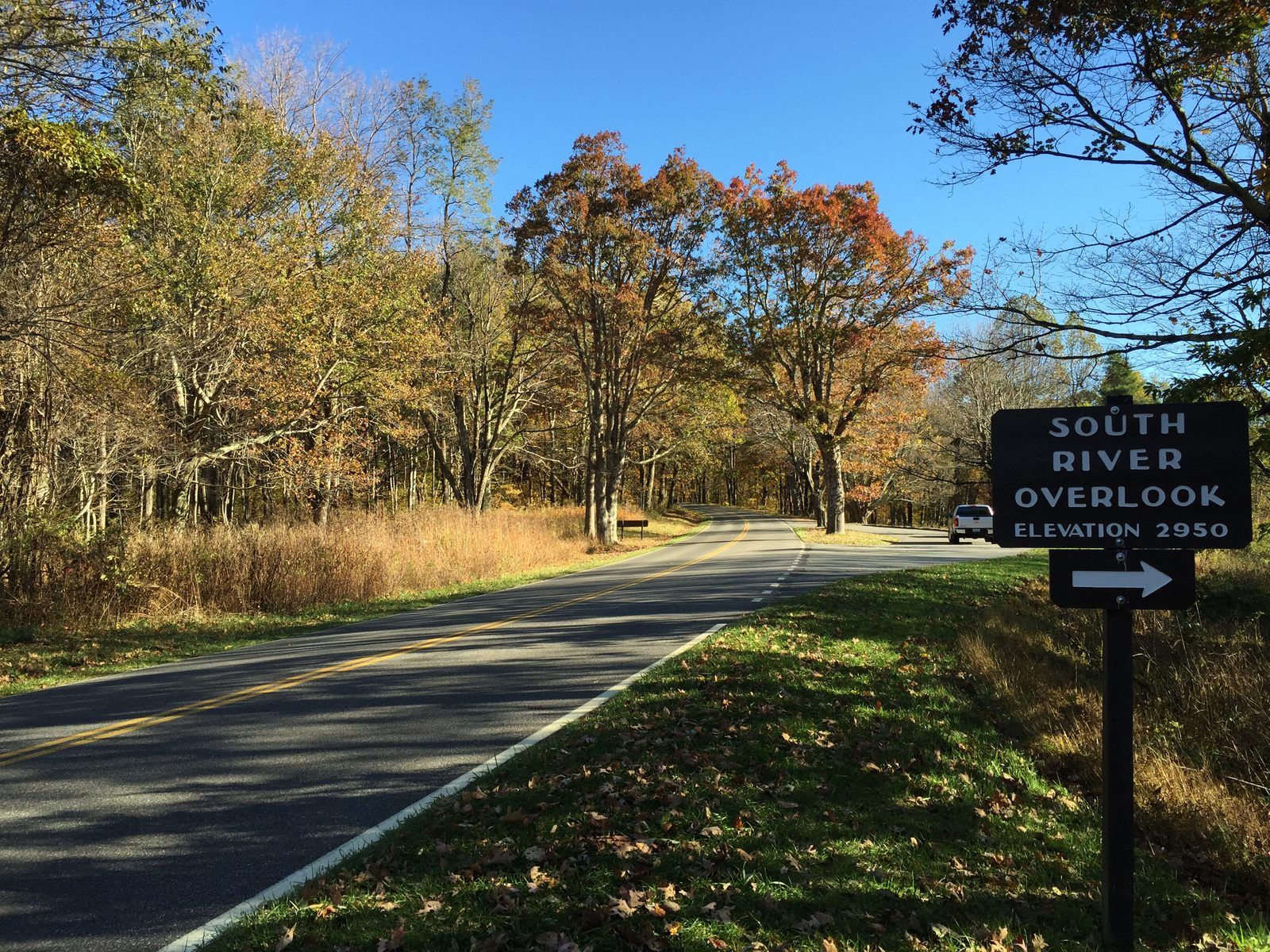 2016-10-25 09 51 15 Sign for the South River Overlook along Shenandoah National Park's Skyline Drive in Greene County, Virginia